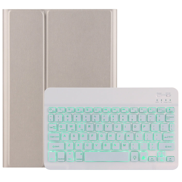 DY-P10-S 2 in 1 Removable Bluetooth Keyboard + Protective Leather Tablet Case with Backlight & Holder for Lenovo Tab P10 10.1 inch(Gold) - Lenovo Keyboard by PMC TechLife | Online Shopping South Africa | PMC TechLife