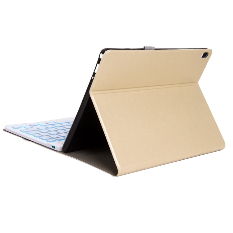 DY-P10-S 2 in 1 Removable Bluetooth Keyboard + Protective Leather Tablet Case with Backlight & Holder for Lenovo Tab P10 10.1 inch(Gold) - Lenovo Keyboard by PMC TechLife | Online Shopping South Africa | PMC TechLife