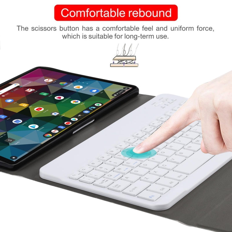 AM11 2 in 1 Removable Bluetooth Keyboard + Protective Leather Tablet Case with Holder for Lenovo M10 FHD REL TB-X605FC/LC(Gold) - Lenovo Keyboard by PMC TechLife | Online Shopping South Africa | PMC TechLife