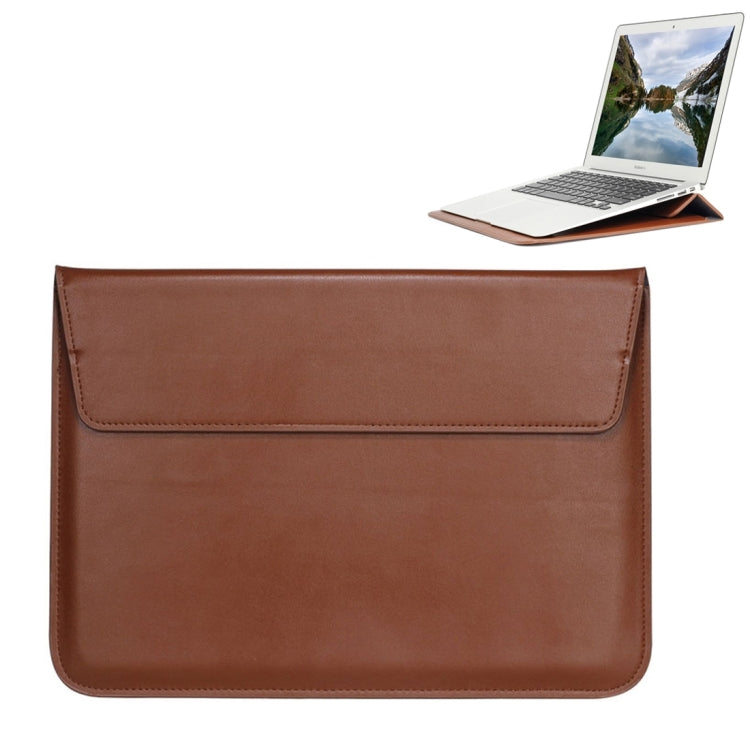 Universal Envelope Style PU Leather Case with Holder for Ultrathin Notebook Tablet PC 15.4 inch, Size: 39x28x1.5cm(Brown) - 15 inch by PMC TechLife | Online Shopping South Africa | PMC TechLife | Buy Now Pay Later Mobicred