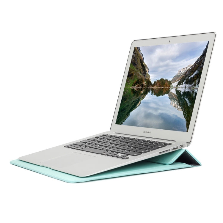 Universal Envelope Style PU Leather Case with Holder for Ultrathin Notebook Tablet PC 13.3 inch, Size: 35x25x1.5cm(Mint Green) - free shipping - PMC TechLife - Order now!