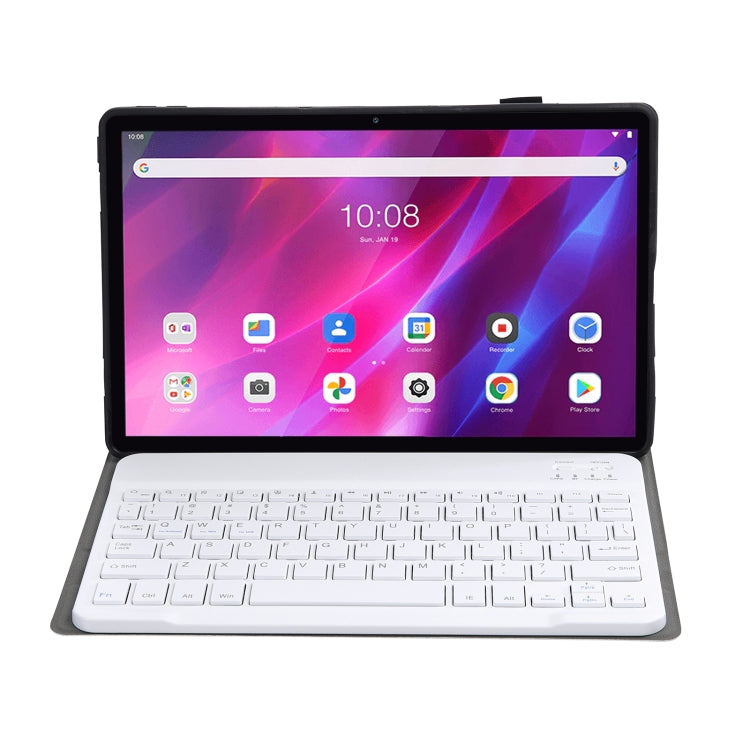 AK10 2 in 1 Detachable Bluetooth Keyboard + Lambskin Texture TPU Protective Leather Tablet Case with Holder for Lenovo Qitian K10 TB-X6C6X(Gold) - Lenovo Keyboard by PMC TechLife | Online Shopping South Africa | PMC TechLife | Buy Now Pay Later Mobicred