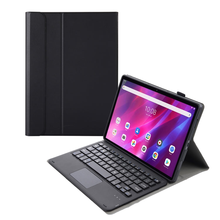 AK10-A 2 in 1 Detachable Bluetooth Keyboard + Lambskin Texture TPU Protective Leather Tablet Case with Touchpad & Holder for Lenovo Qitian K10 TB-X6C6X(Black) - Lenovo Keyboard by PMC TechLife | Online Shopping South Africa | PMC TechLife