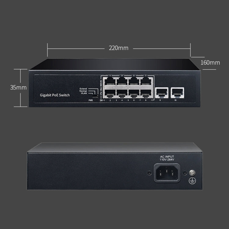 COMFAST CF-SG181P 10 Port Gigabit POE Ethernet Switch 20Gbps Backplane Bandwidth Monitoring - free shipping - PMC Jewellery - Order now!