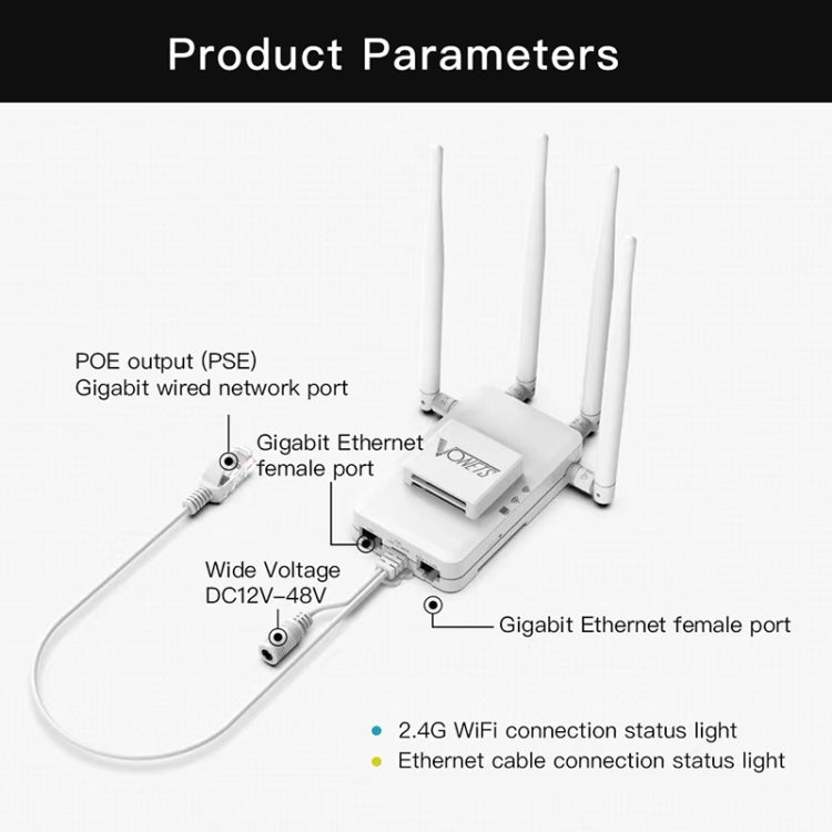 VONETS VAR600-H 600Mbps Wireless Bridge WiFi Repeater, With Power Adapter + 4 Antennas + DC Adapter Set - free shipping - PMC Jewellery - Order now!