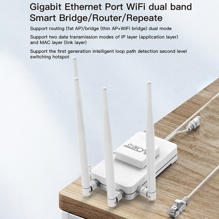 VONETS VAR1200-H 1200Mbps Wireless Bridge External Antenna Dual-Band WiFi Repeater, With DC Adapter Set - free shipping - PMC Jewellery - Order now!