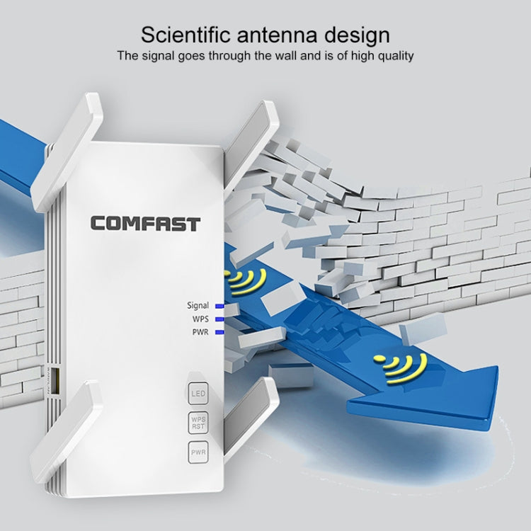 COMFAST CF-AC2100 2100Mbps Wireless WIFI Signal Amplifier Repeater Booster Network Router with 4 Antennas, EU Plug - free shipping - PMC Jewellery - Order now!