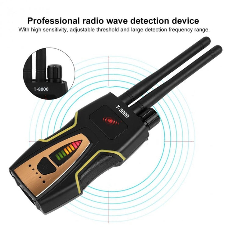 T-8000 RF Signal Detector GSM Audio Finder GPS Scan Detector (Silver) - RF Signal Detector by PMC TechLife | Online Shopping South Africa | PMC TechLife