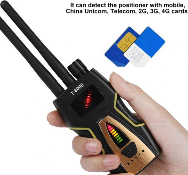 T-8000 RF Signal Detector GSM Audio Finder GPS Scan Detector (Silver) - RF Signal Detector by PMC TechLife | Online Shopping South Africa | PMC TechLife