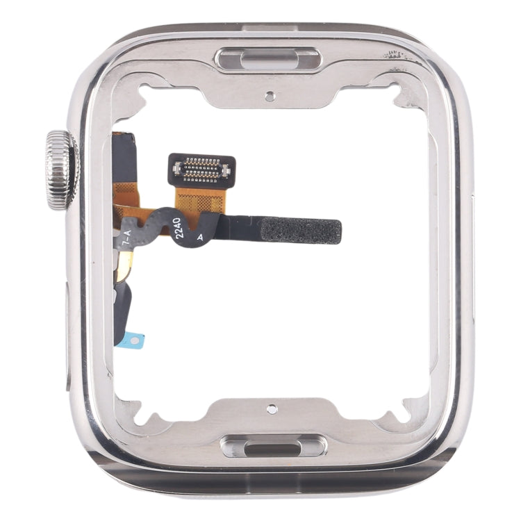 For Apple Watch Series 7 / 8 / 9 41mm LTE Stainless Steel Middle Frame Bezel Plate with Crown Spin Axis Flex Cable (Silver) - Middle Frame by PMC TechLife | Online Shopping South Africa | PMC TechLife | Buy Now Pay Later Mobicred