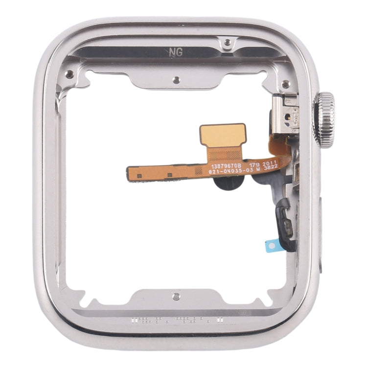 For Apple Watch Series 7 / 8 / 9 41mm LTE Stainless Steel Middle Frame Bezel Plate with Crown Spin Axis Flex Cable (Silver) - Middle Frame by PMC TechLife | Online Shopping South Africa | PMC TechLife | Buy Now Pay Later Mobicred