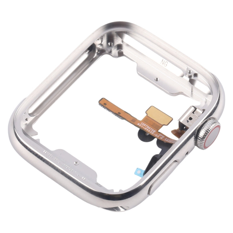 For Apple Watch Series 7 / 8 / 9 41mm LTE Stainless Steel Middle Frame Bezel Plate with Crown Spin Axis Flex Cable (Silver) - Middle Frame by PMC TechLife | Online Shopping South Africa | PMC TechLife | Buy Now Pay Later Mobicred