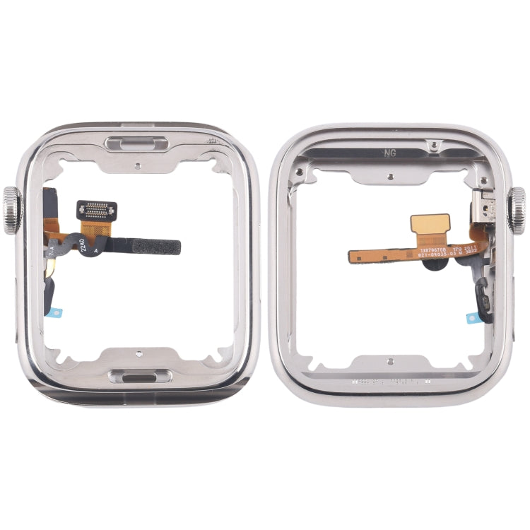 For Apple Watch Series 7 / 8 / 9 45mm LTE Stainless Steel Middle Frame Bezel Plate with Crown Spin Axis Flex Cable (Silver) - Middle Frame by PMC TechLife | Online Shopping South Africa | PMC TechLife | Buy Now Pay Later Mobicred