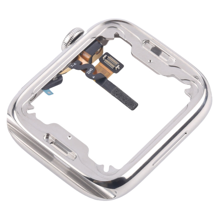 For Apple Watch Series 7 / 8 / 9 45mm LTE Stainless Steel Middle Frame Bezel Plate with Crown Spin Axis Flex Cable (Silver) - Middle Frame by PMC TechLife | Online Shopping South Africa | PMC TechLife | Buy Now Pay Later Mobicred