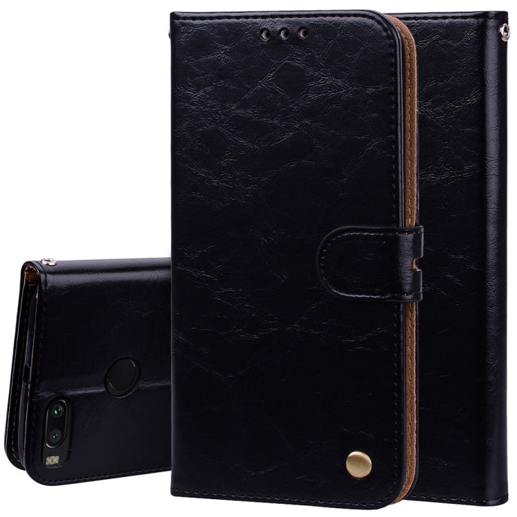 For Xiaomi  Mi A1 & 5X Business Style Oil Wax Texture Horizontal Flip Leather Case with Holder & Card Slots & Wallet & Lanyard(Black) - Xiaomi Cases by PMC TechLife | Online Shopping South Africa | PMC TechLife