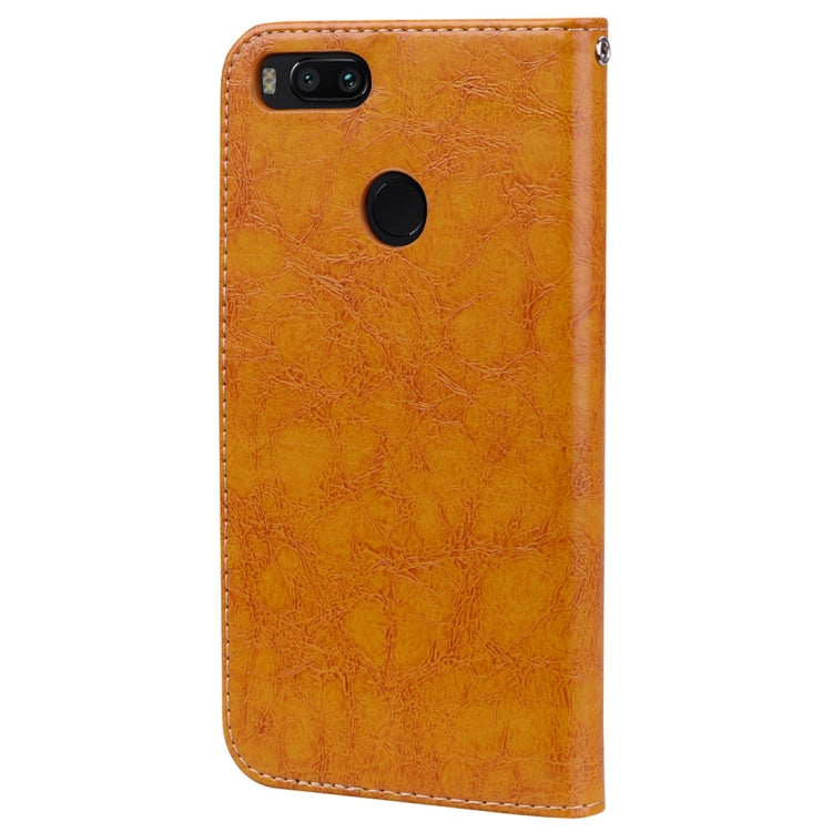 For Xiaomi  Mi A1 & 5X Business Style Oil Wax Texture Horizontal Flip Leather Case with Holder & Card Slots & Wallet & Lanyard(Yellow) - Xiaomi Cases by PMC TechLife | Online Shopping South Africa | PMC TechLife