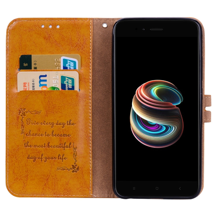 For Xiaomi  Mi A1 & 5X Business Style Oil Wax Texture Horizontal Flip Leather Case with Holder & Card Slots & Wallet & Lanyard(Yellow) - Xiaomi Cases by PMC TechLife | Online Shopping South Africa | PMC TechLife