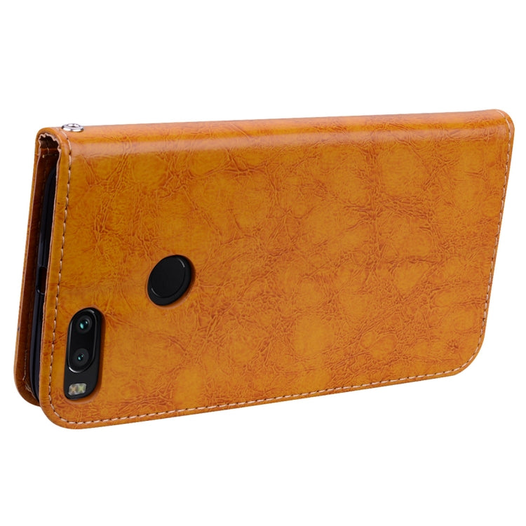 For Xiaomi  Mi A1 & 5X Business Style Oil Wax Texture Horizontal Flip Leather Case with Holder & Card Slots & Wallet & Lanyard(Yellow) - Xiaomi Cases by PMC TechLife | Online Shopping South Africa | PMC TechLife