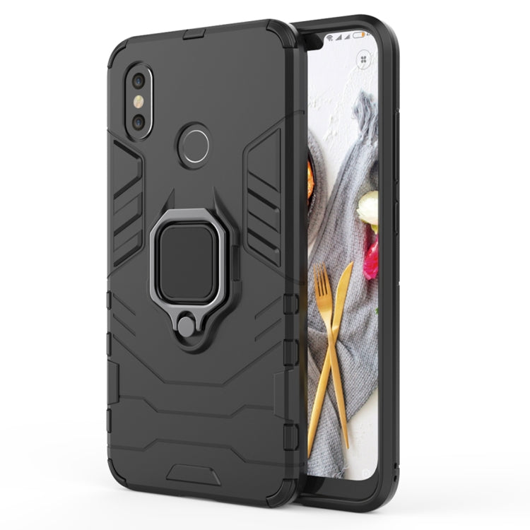 PC + TPU Shockproof Protective Case with Magnetic Ring Holder for Xiaomi Mi 8(Black) - Xiaomi Cases by PMC TechLife | Online Shopping South Africa | PMC TechLife