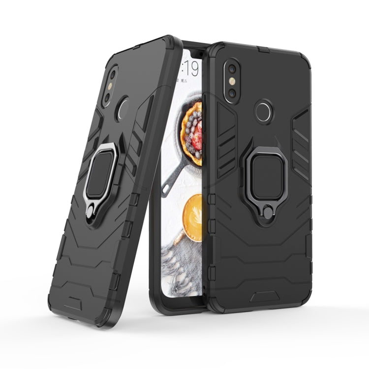 PC + TPU Shockproof Protective Case with Magnetic Ring Holder for Xiaomi Mi 8(Black) - Xiaomi Cases by PMC TechLife | Online Shopping South Africa | PMC TechLife