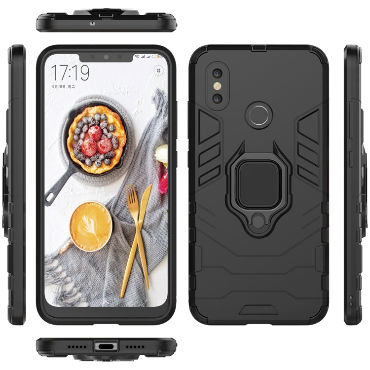 PC + TPU Shockproof Protective Case with Magnetic Ring Holder for Xiaomi Mi 8(Black) - Xiaomi Cases by PMC TechLife | Online Shopping South Africa | PMC TechLife