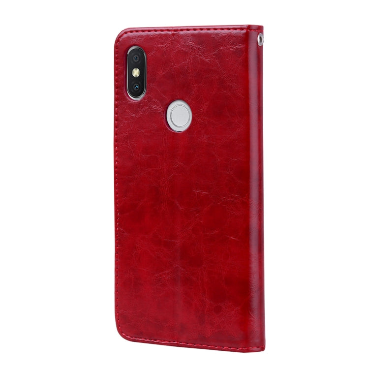 Business Style Oil Wax Texture Horizontal Flip Leather Case for Xiaomi Redmi S2, with Holder & Card Slots & Wallet (Red) - Xiaomi Cases by PMC TechLife | Online Shopping South Africa | PMC TechLife