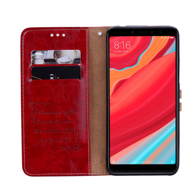 Business Style Oil Wax Texture Horizontal Flip Leather Case for Xiaomi Redmi S2, with Holder & Card Slots & Wallet (Red) - Xiaomi Cases by PMC TechLife | Online Shopping South Africa | PMC TechLife