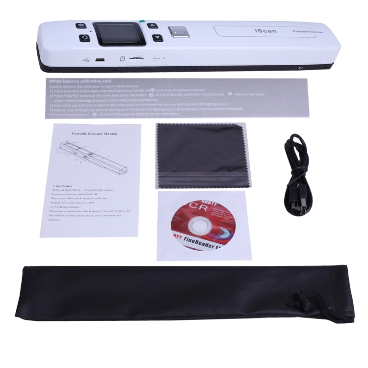 iScan02 Double Roller Mobile Document Portable Handheld Scanner with LED Display,  Support 1050DPI  / 600DPI  / 300DPI  / PDF / JPG / TF(White) - Portable Scanner by PMC TechLife | Online Shopping South Africa | PMC TechLife | Buy Now Pay Later Mobicred