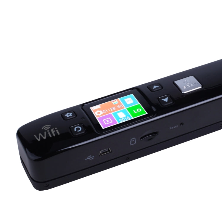 iScan02 WiFi Double Roller Mobile Document Portable Handheld Scanner with LED Display,  Support 1050DPI  / 600DPI  / 300DPI  / PDF / JPG / TF(Black) - Portable Scanner by PMC TechLife | Online Shopping South Africa | PMC TechLife
