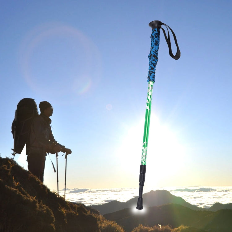 135cm Adjustable Portable Height Outdoor Aluminum Trekking Poles(Green) - Folding Crutch by PMC TechLife | Online Shopping South Africa | PMC TechLife