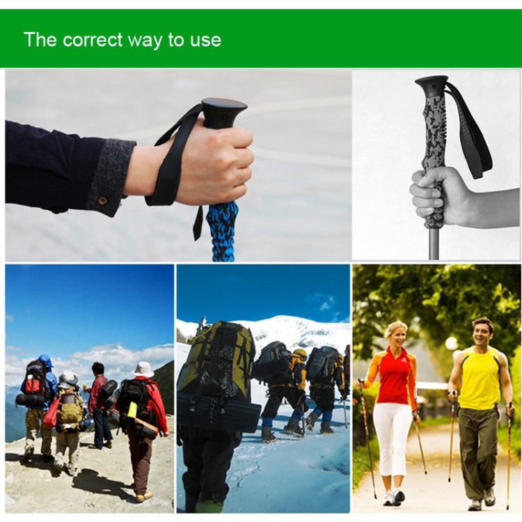 135cm Adjustable Portable Height Outdoor Aluminum Trekking Poles(Green) - Folding Crutch by PMC TechLife | Online Shopping South Africa | PMC TechLife