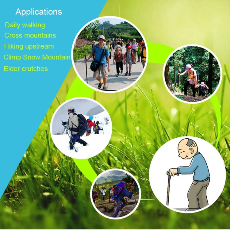 135cm Adjustable Portable Height Outdoor Aluminum Trekking Poles(Green) - Folding Crutch by PMC TechLife | Online Shopping South Africa | PMC TechLife