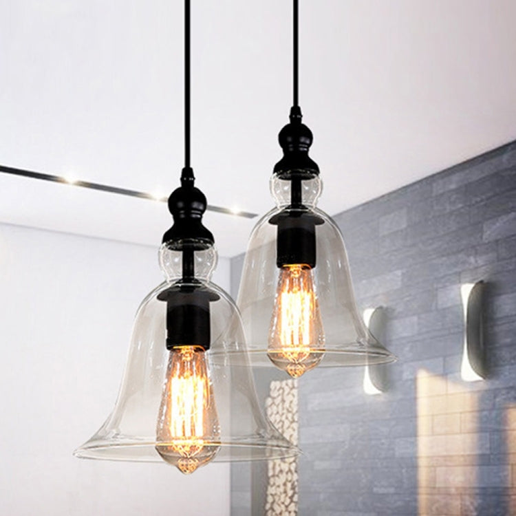 E27 Retro Industrial Hanging Lamp Small Bell Transparent Glass Pendant Light (Warm White) - Celling Lights & Chandeliers by YWXLight | Online Shopping South Africa | PMC TechLife | Buy Now Pay Later Mobicred