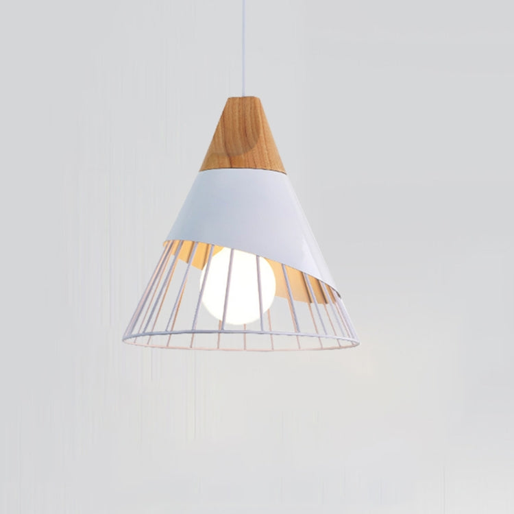 E27 Modern Lighting Iron Solid Wood Pendant Light Hanging Lamp(White) - free shipping - PMc TechLife - Order now!