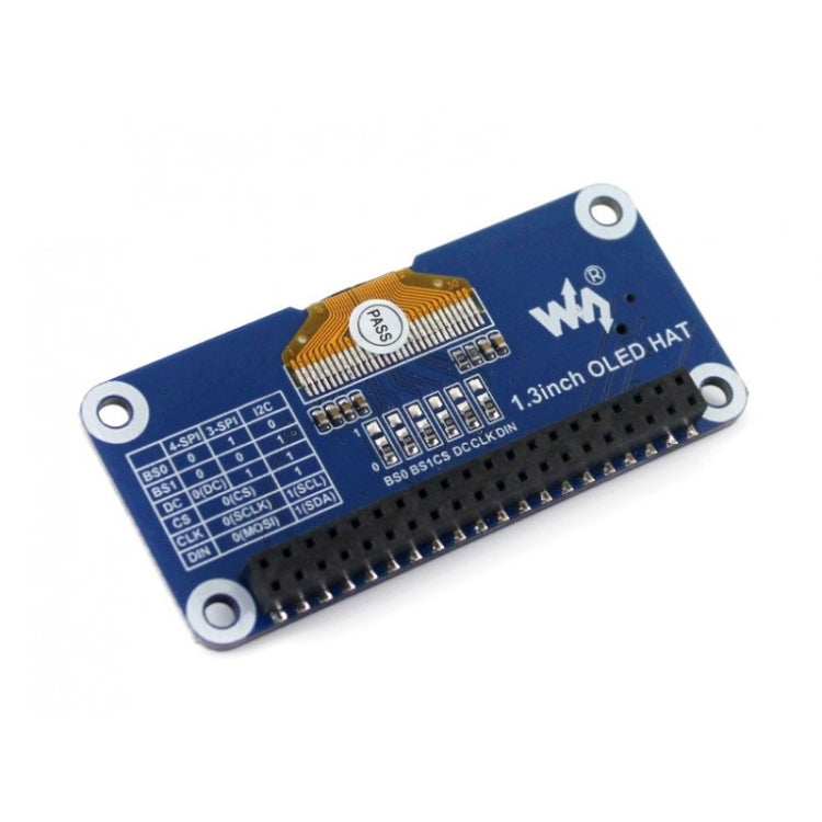 Waveshare 1.3 inch 128x64 Pixels SPI/I2C Interface OLED Display HAT for Raspberry Pi - Modules Expansions Accessories by Waveshare | Online Shopping South Africa | PMC TechLife | Buy Now Pay Later Mobicred