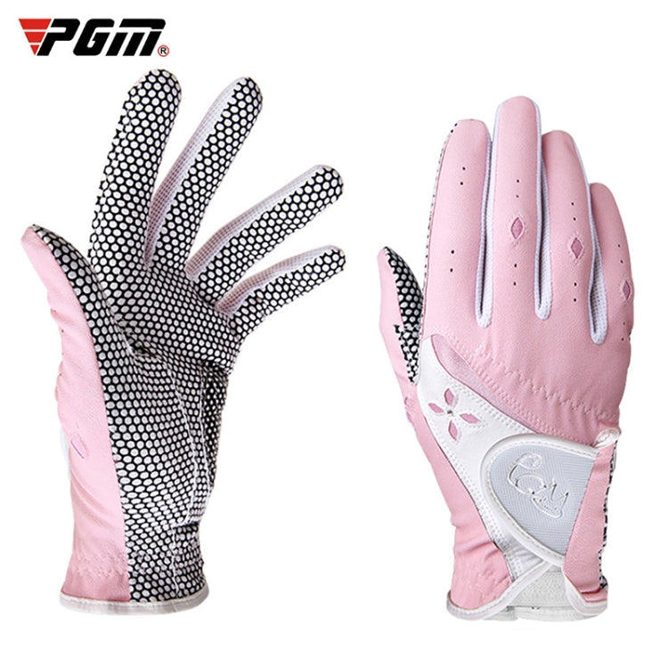 PGM One Pair Golf Non-Slip PU Leather Gloves for Women (Color:Pink Size:21) - free shipping - PMC TechLife - Order now!