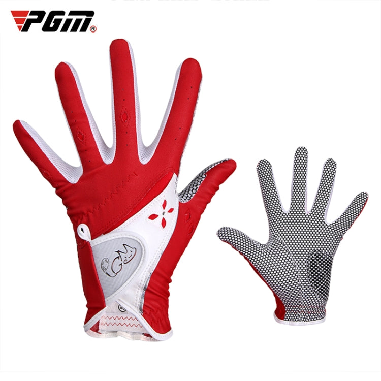 PGM One Pair Golf Non-Slip PU Leather Gloves for Women (Color:Red Size:21) - free shipping - PMC TechLife - Order now!