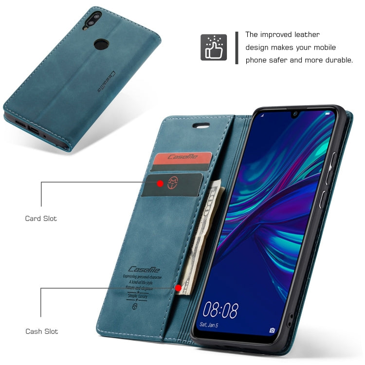 CaseMe Multifunctional Retro Frosted Horizontal Flip Leather Case for Huawei P Smart 2019 /  Honor 10 Lite, with Card Slots & Holder & Wallet(Blue) - Honor Cases by CaseMe | Online Shopping South Africa | PMC Jewellery | Buy Now Pay Later Mobicred