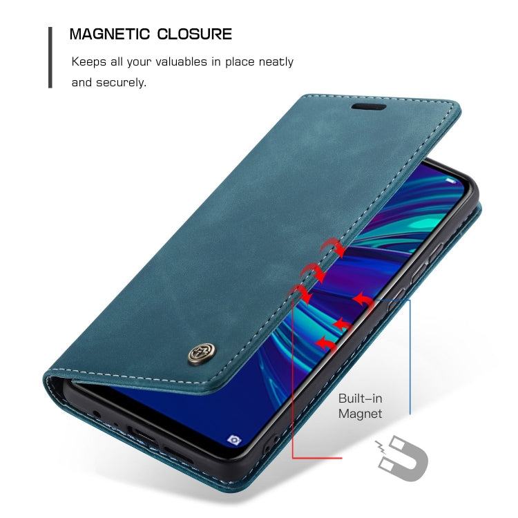 CaseMe Multifunctional Retro Frosted Horizontal Flip Leather Case for Huawei P Smart 2019 /  Honor 10 Lite, with Card Slots & Holder & Wallet(Blue) - Honor Cases by CaseMe | Online Shopping South Africa | PMC Jewellery | Buy Now Pay Later Mobicred