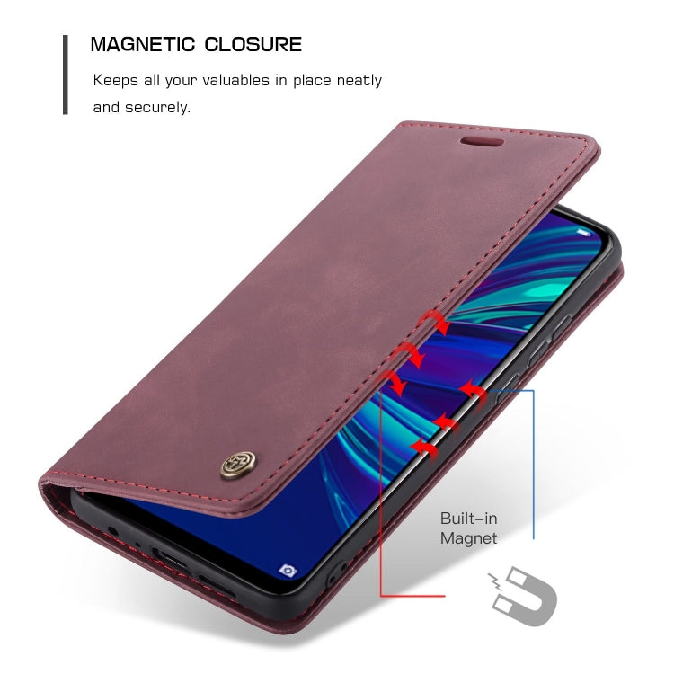 CaseMe Multifunctional Retro Frosted Horizontal Flip Leather Case for Huawei P Smart 2019 /  Honor 10 Lite, with Card Slots & Holder & Wallet(Wine Red) - Honor Cases by CaseMe | Online Shopping South Africa | PMC Jewellery | Buy Now Pay Later Mobicred