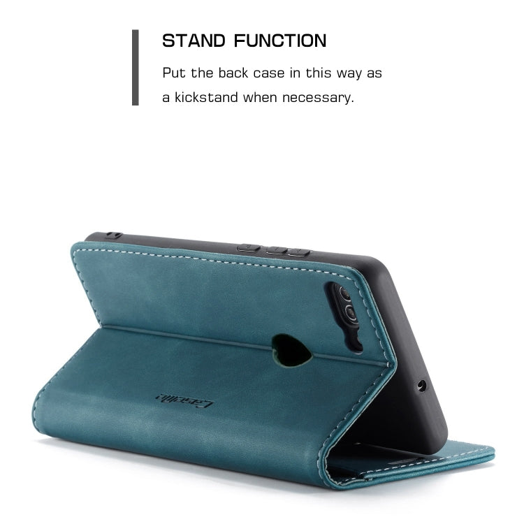 CaseMe Multifunctional Retro Frosted Horizontal Flip Leather Case for Huawei P Smart / Enjoy 7S /  Honor 9 Lite, with Card Slots & Holder & Wallet(Blue) - Honor Cases by CaseMe | Online Shopping South Africa | PMC Jewellery | Buy Now Pay Later Mobicred