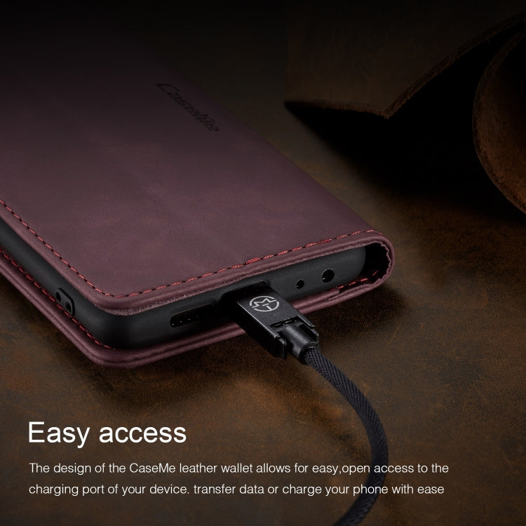 CaseMe Multifunctional Retro Frosted Horizontal Flip Leather Case for Huawei P Smart / Enjoy 7S /  Honor 9 Lite, with Card Slots & Holder & Wallet(Wine Red) - Honor Cases by CaseMe | Online Shopping South Africa | PMC Jewellery | Buy Now Pay Later Mobicred