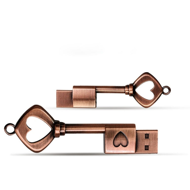 MicroDrive 4GB USB 2.0 Copper Love Key U Disk - USB Flash Drives by MicroDrive | Online Shopping South Africa | PMC TechLife | Buy Now Pay Later Mobicred