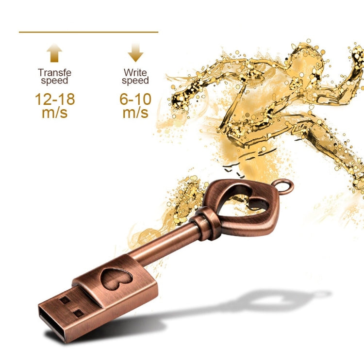 MicroDrive 4GB USB 2.0 Copper Love Key U Disk - USB Flash Drives by MicroDrive | Online Shopping South Africa | PMC TechLife | Buy Now Pay Later Mobicred