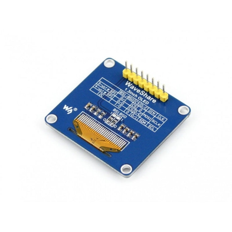 Waveshare 1.3 inch 128*64 OLED, SPI/I2C interfaces, Straight Vertical Pinheader - Modules Expansions Accessories by Waveshare | Online Shopping South Africa | PMC TechLife | Buy Now Pay Later Mobicred
