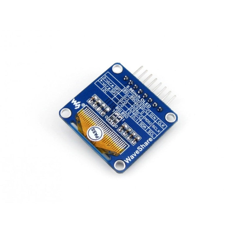 Waveshare 0.96 inch 128*64 OLED (A), SPI/I2C Interfaces, Angled Horizontal Pinheader - Modules Expansions Accessories by Waveshare | Online Shopping South Africa | PMC TechLife | Buy Now Pay Later Mobicred