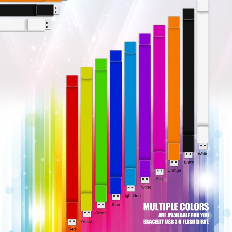 MicroDrive 128GB USB 2.0 Fashion Bracelet Wristband U Disk (Yellow) - free shipping - PMC Jewellery - Order now!