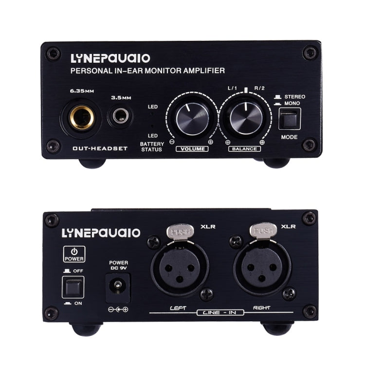 LINEPAUDIO B982 Power Amplifier Instrument Drummer Earphone Monitor Signal Amplifier, Dual XLR Input (Black) - free shipping - PMC Jewellery - Order now!