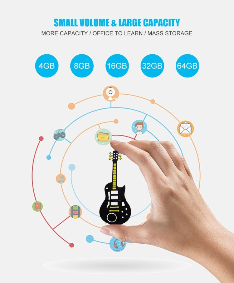 MicroDrive 128GB USB 2.0 Guitar U Disk - free shipping - PMC Jewellery - Order now!