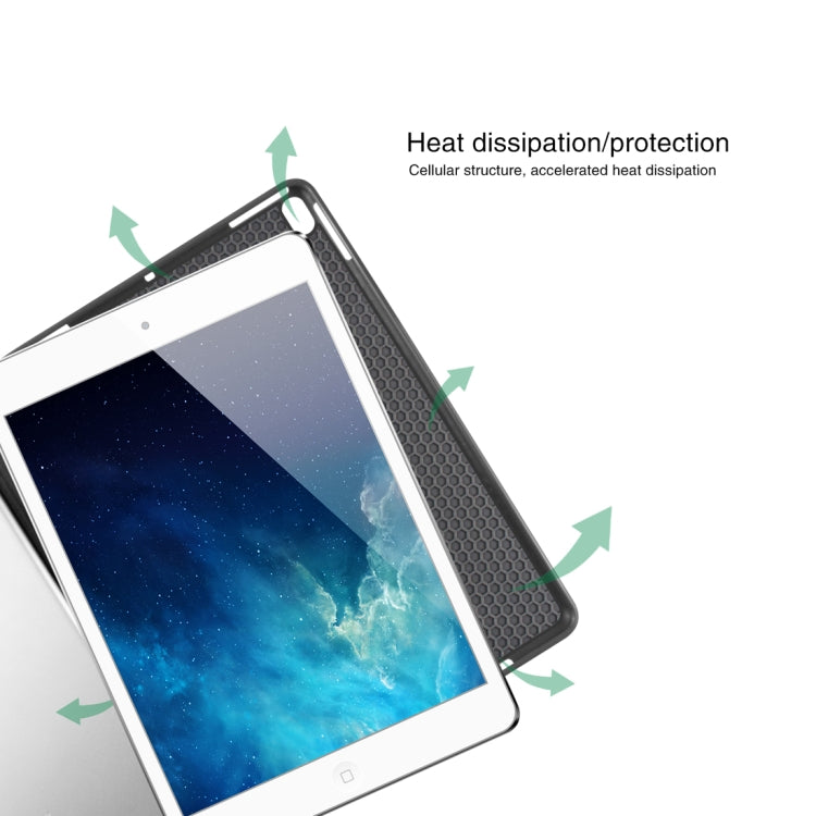 Mutural Exquisite Series Cloth Texture PU+TPU Leather Case for iPad Pro 10.5 inch, with 3-Fold Holder & Pen Slot & Sleep & Wake-up Function(Black) - free shipping - PMC TechLife - Order now!